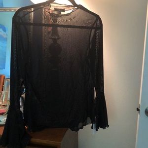 Sheer black long sleeve top